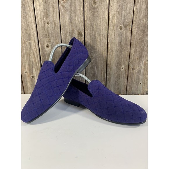 DUKE & DEXTER MEN’S BRUSHED VELVET QUILTED LOAFER BLUE SHOE SIZE 12 US/ 11 UK - Picture 6 of 9